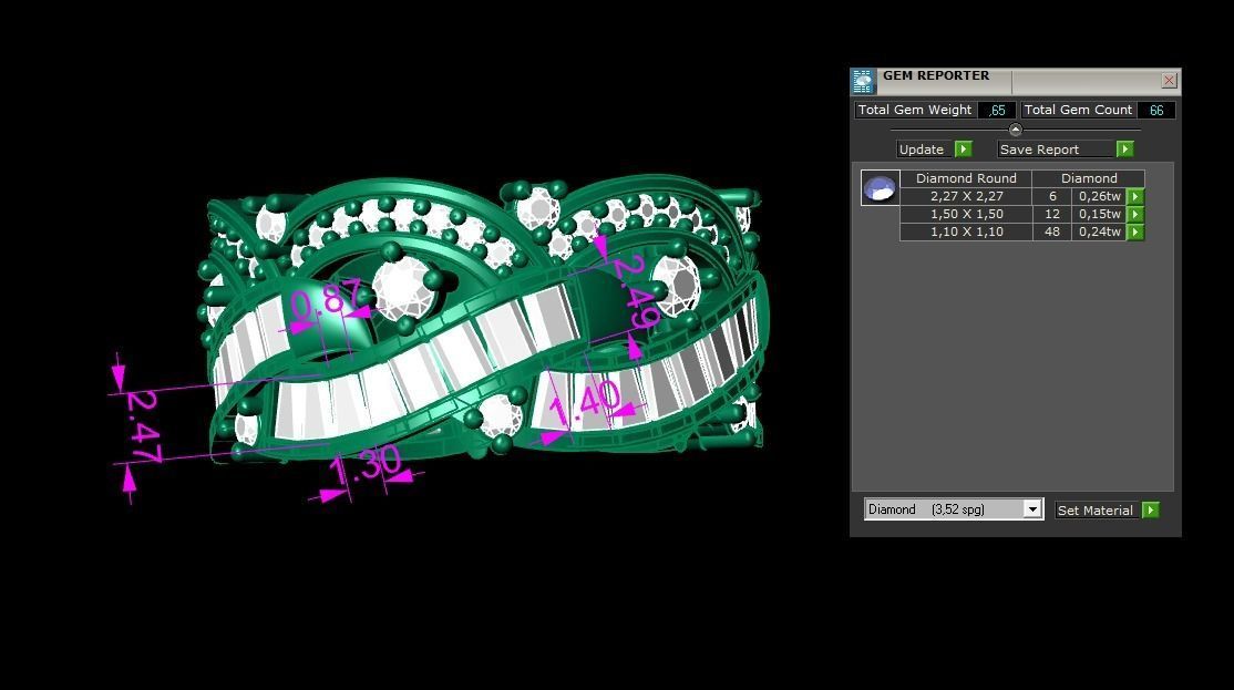Wedding Baguette Diamond 3D Print Model  3D print model_2