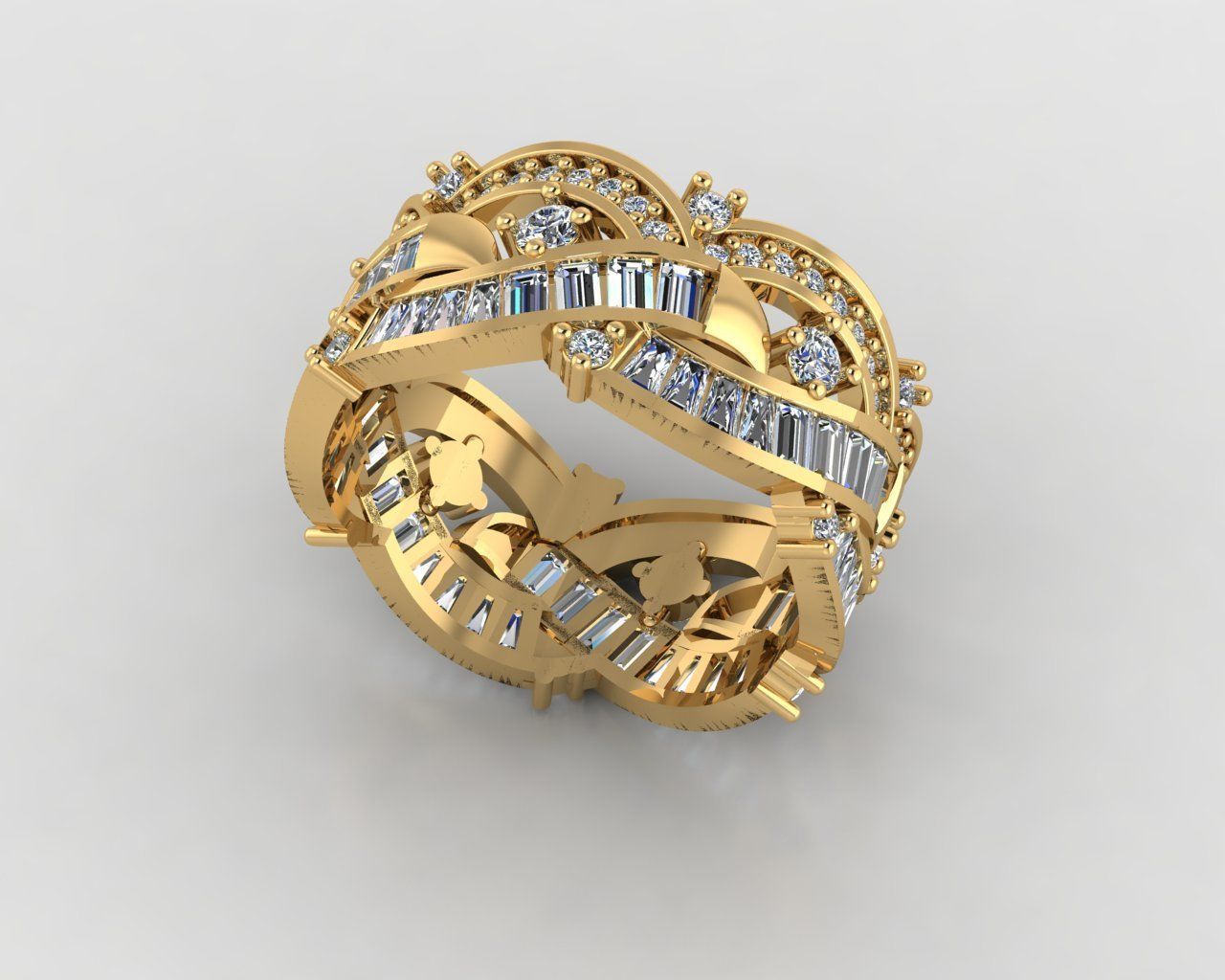 Wedding Baguette Diamond 3D Print Model  3D print model_1