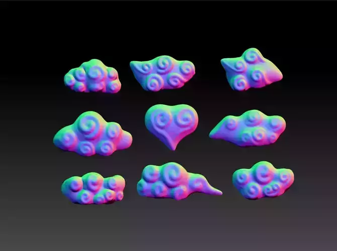 Xiangyun 3D picture  Baiyun round sculpture STL picture 