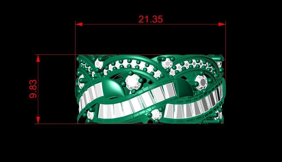  Wedding Baguette Diamond 3D Print Model  3D print model_3