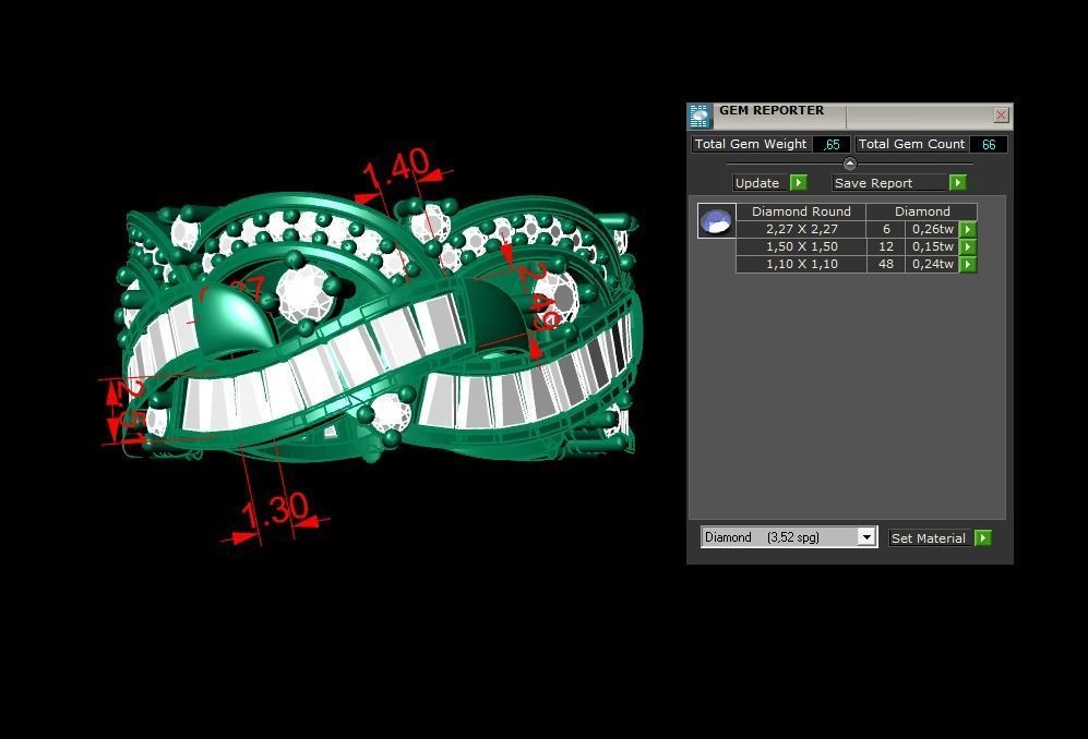  Wedding Baguette Diamond 3D Print Model  3D print model_2