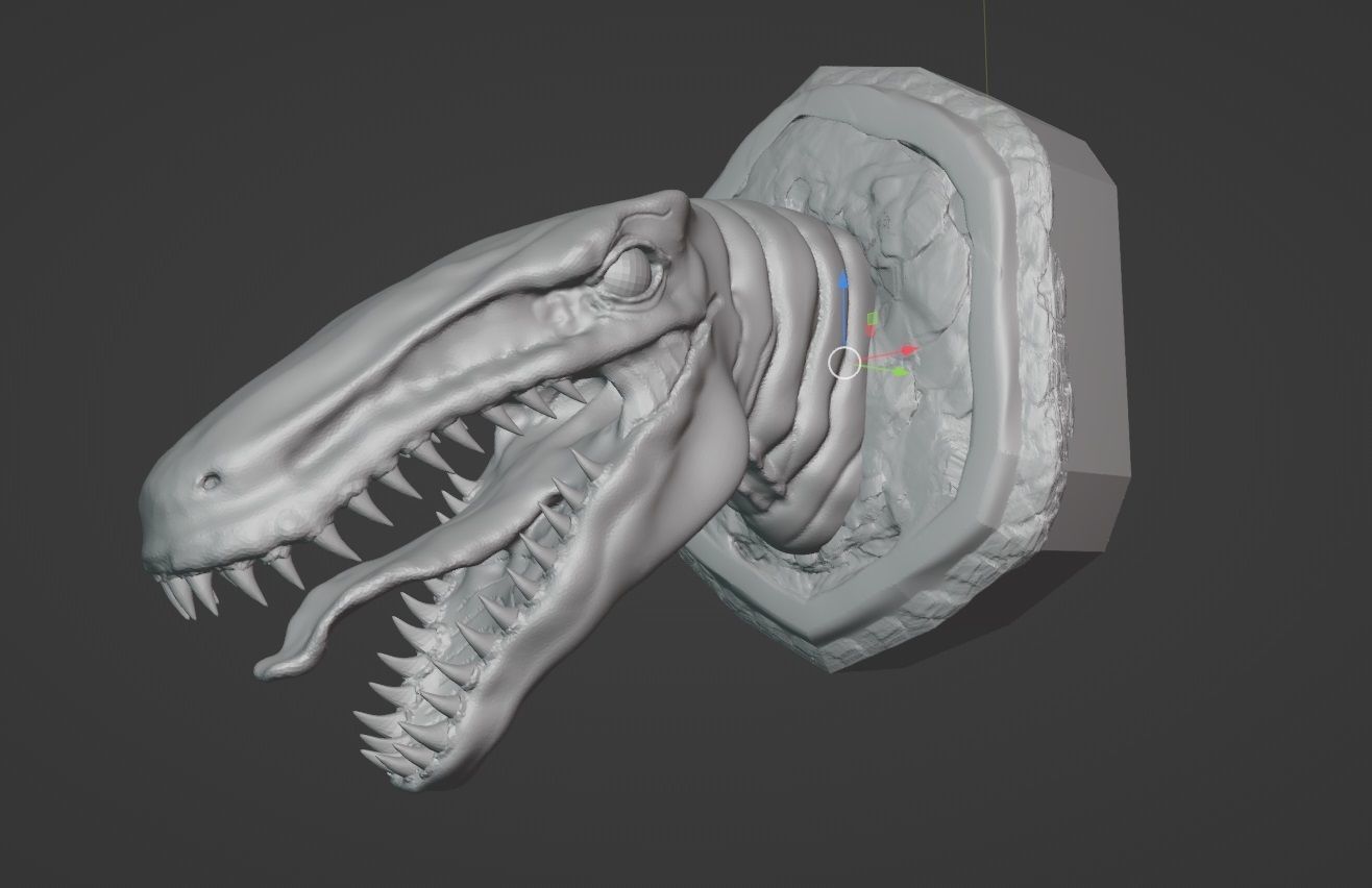 monster head stl obj 3D print model_2