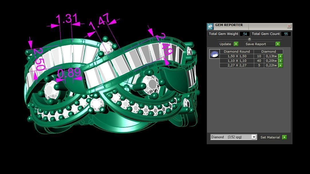 Wedding Baguette Diamond 3D Print Model  3D print model_2
