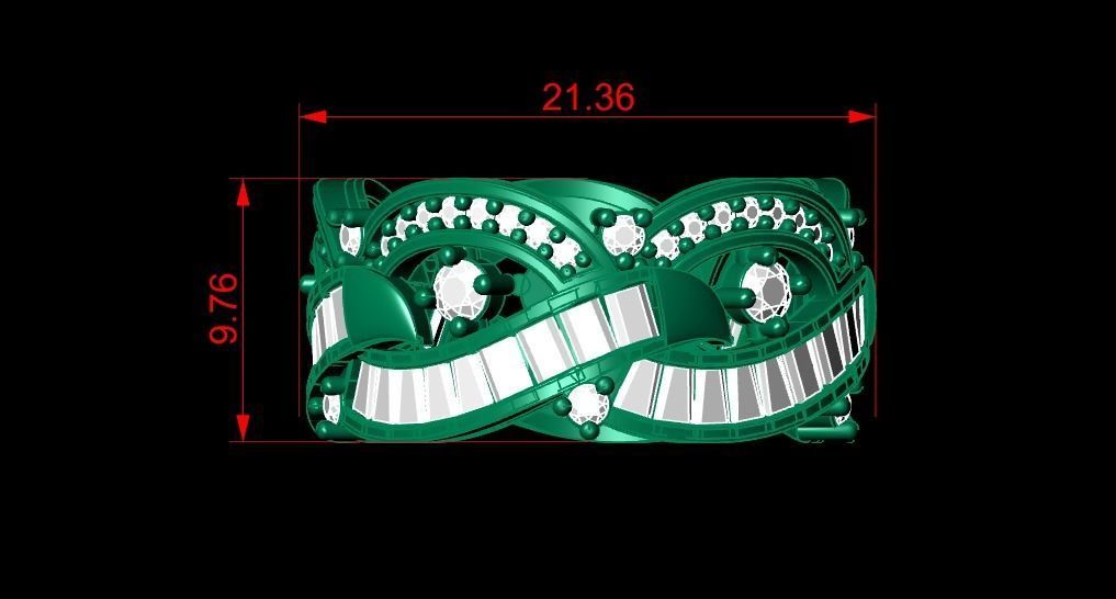 Wedding Baguette Diamond 3D Print Model  3D print model_3