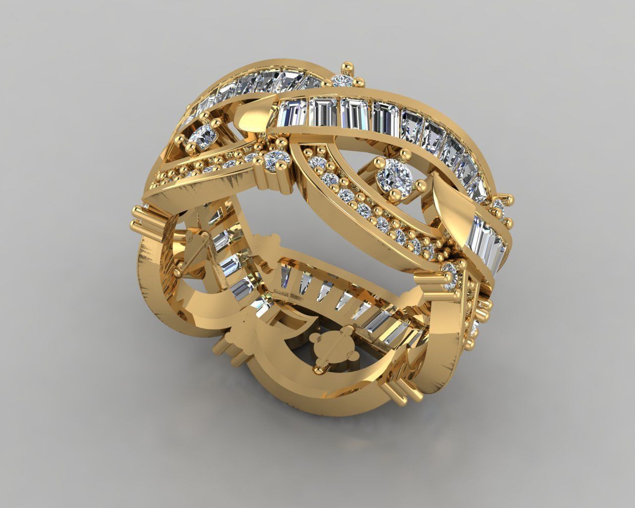 Wedding Baguette Diamond 3D Print Model  3D print model_1