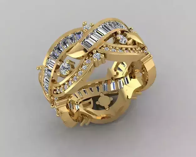 Wedding Baguette Diamond 3D Print Model 