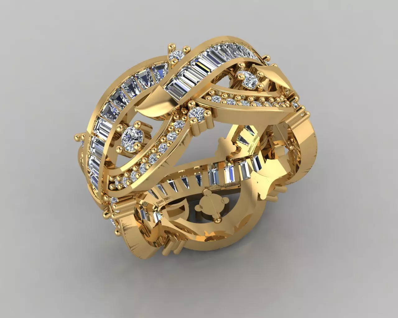 Wedding Baguette Diamond 3D Print Model  3D print model_0