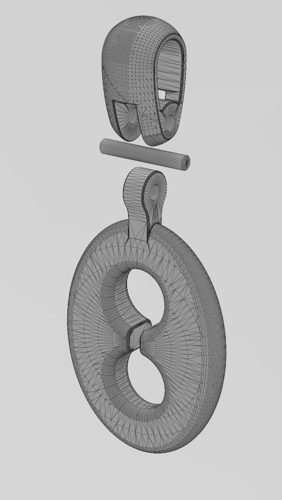 Simple pufflink chain with bail 3D print model_10