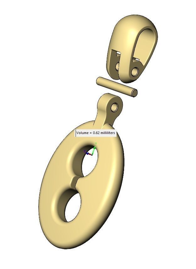 Simple pufflink chain with bail 3D print model_12