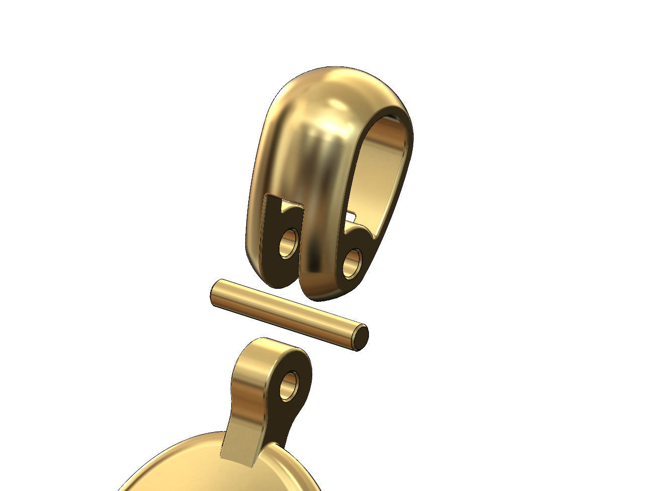 Simple pufflink chain with bail 3D print model_4