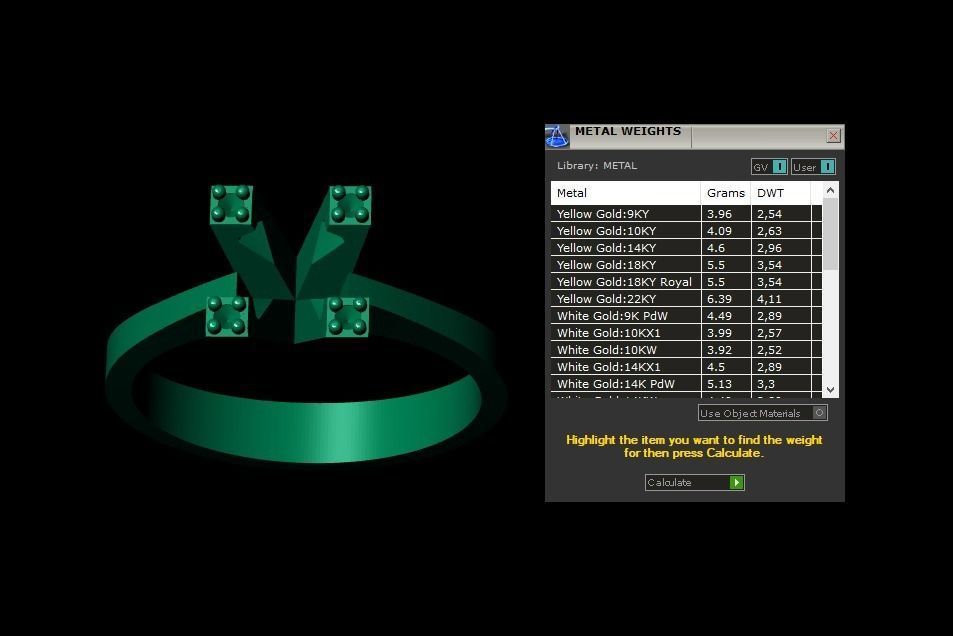 Rings 3D gold ring with diamond in center 3D print model_5