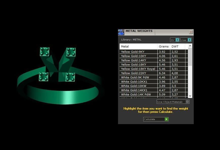 Rings 3D gold ring with diamond in center 3D print model_5