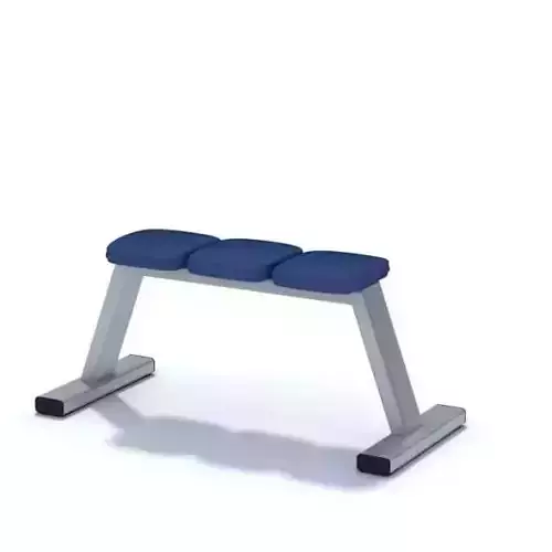 Sport Bar With Blue Cushions And Metal Legs