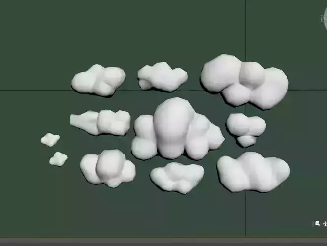 Cartoon cloud  Baiyun CG model material Q version lovely cloud 