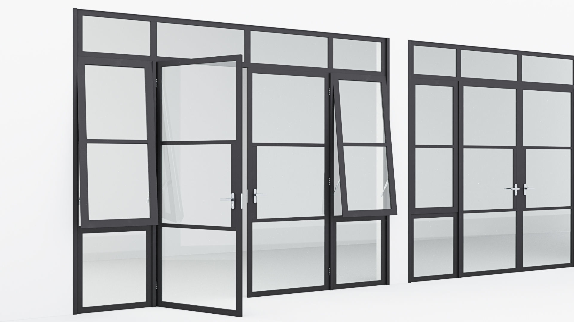 Aluminium door 14 3D model_2