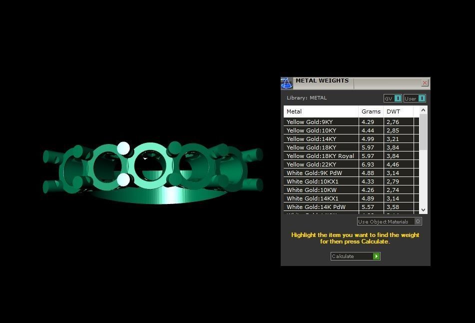 Rings 3D gold diamond ring with five stones 3D print model_5