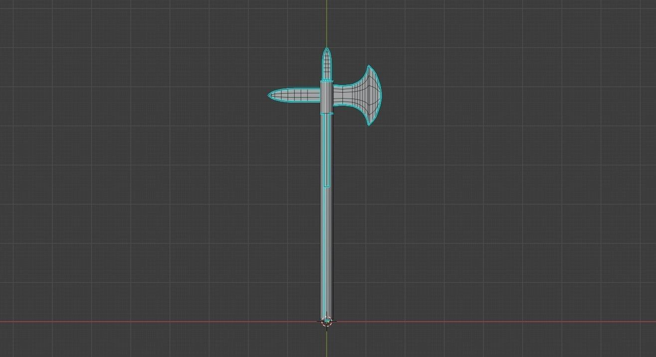 Medieval Axe V4 3D model_12