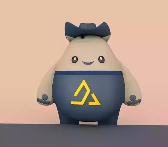 Multik cartoon character wearing cowboy hat