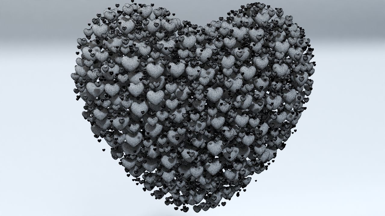 Valentines Day Heart filled with hearts and a Spheres 3D model_5