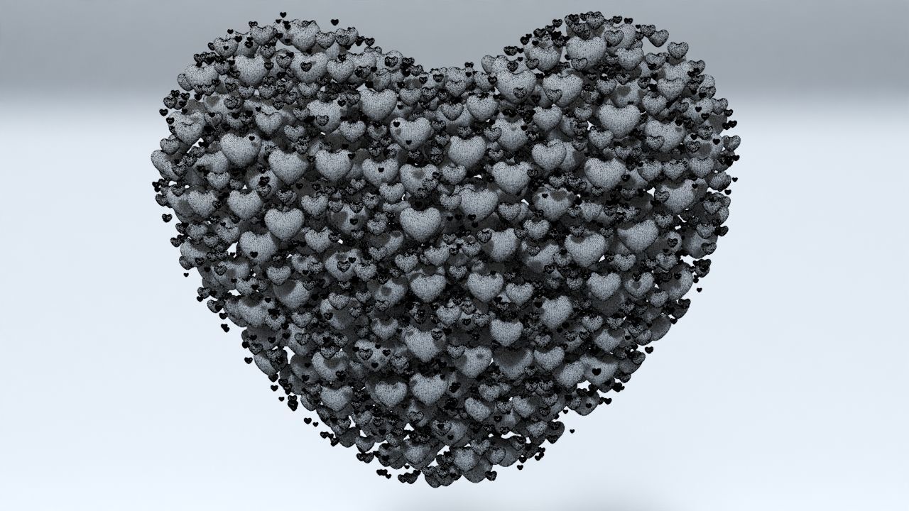 Valentines Day Heart filled with hearts and a Spheres 3D model_7