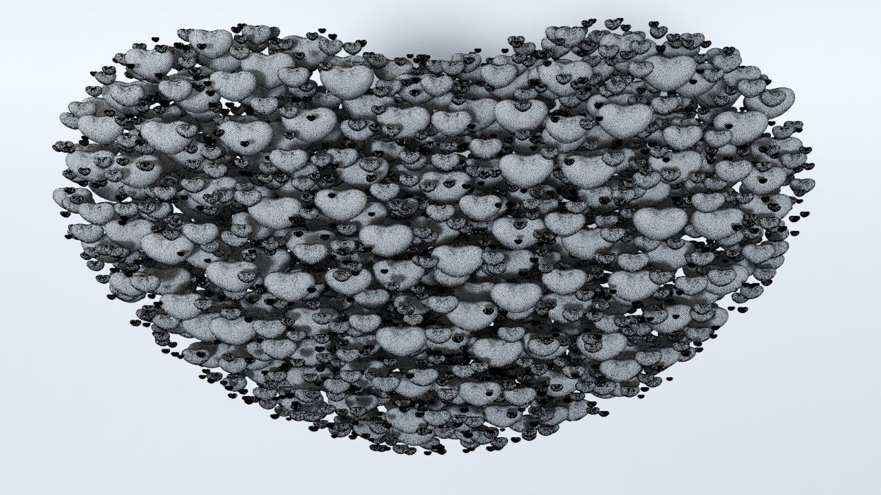 Valentines Day Heart filled with hearts and a Spheres 3D model_9