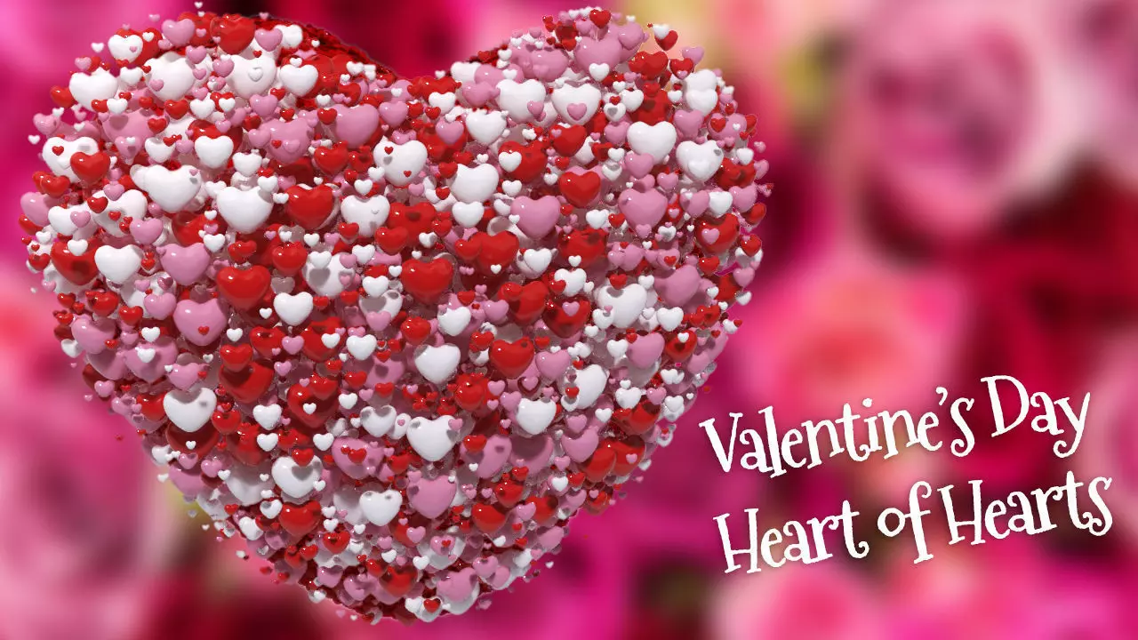 Valentines Day Heart filled with hearts and a Spheres 3D model_0