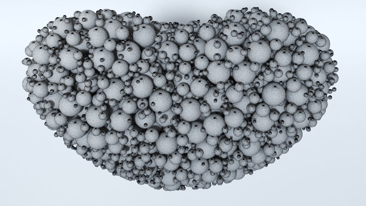 Valentines Day Heart filled with hearts and a Spheres 3D model_19