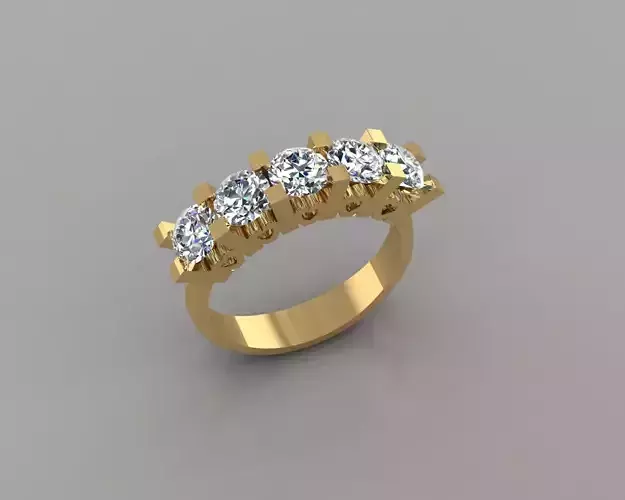 Rings 3D gold diamond ring