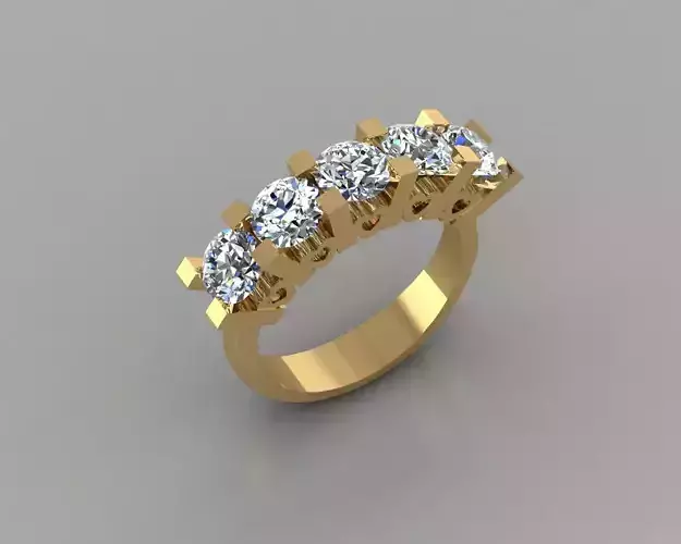 - Rings 3D gold diamond ring