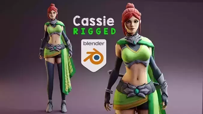 Stylized girl Cassie rigged