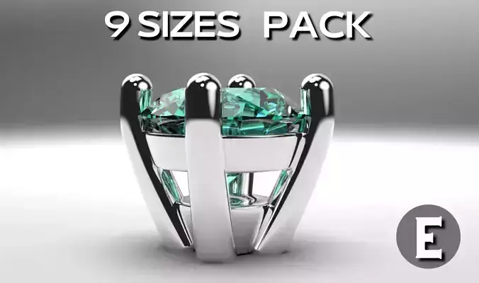 A package of  engagement ring heads 4 prong stud earrings