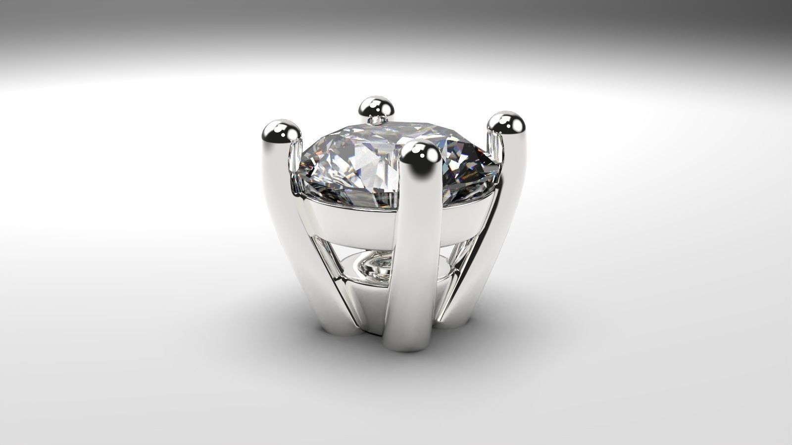 A package of  engagement ring heads 4 prong stud earrings 3D print model_5