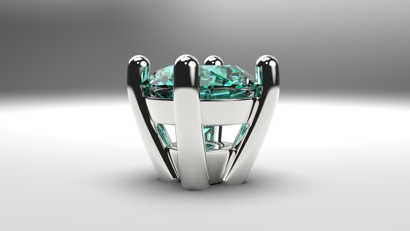 A package of  engagement ring heads 4 prong stud earrings 3D print model_8