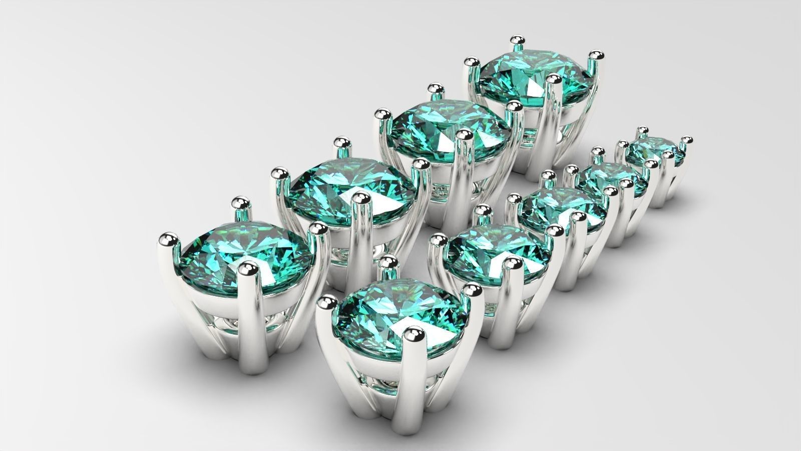 A package of  engagement ring heads 4 prong stud earrings 3D print model_1