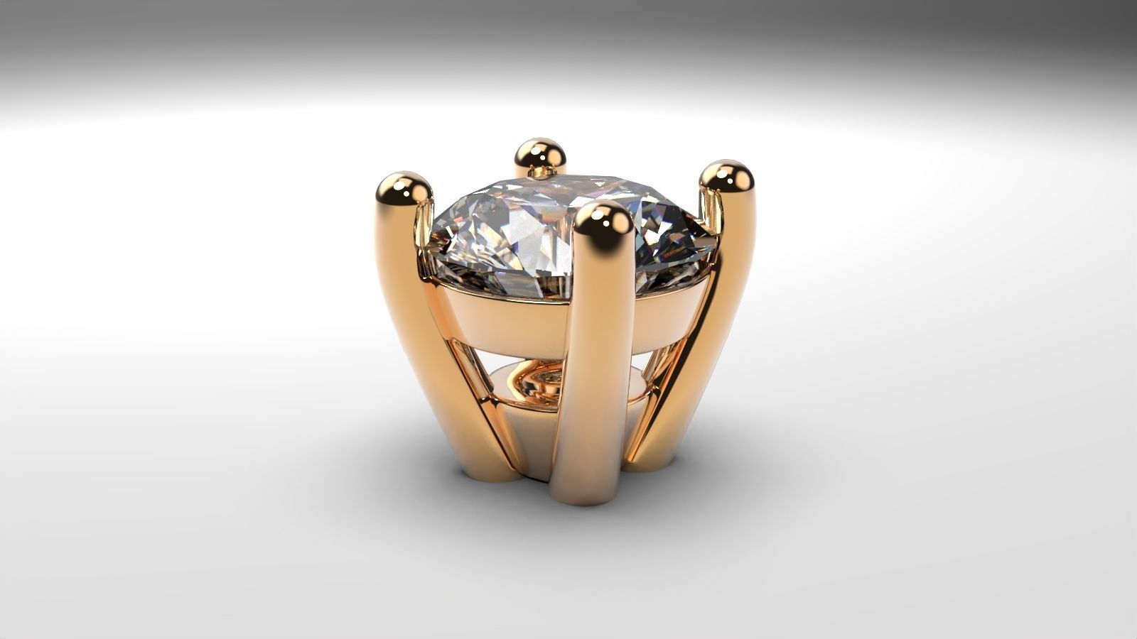 A package of  engagement ring heads 4 prong stud earrings 3D print model_6