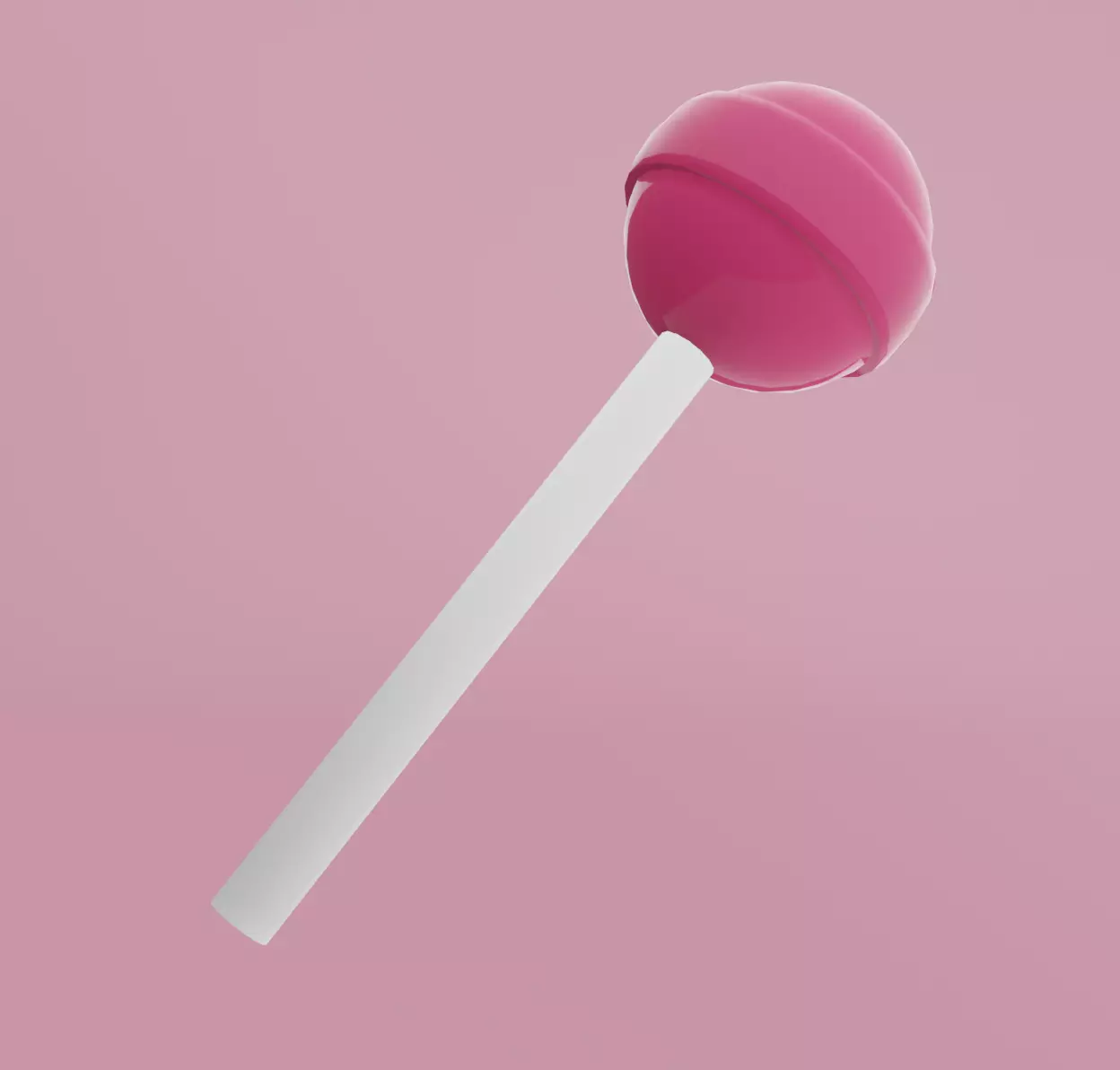 Lollipop with stick Low-poly 3D model_0