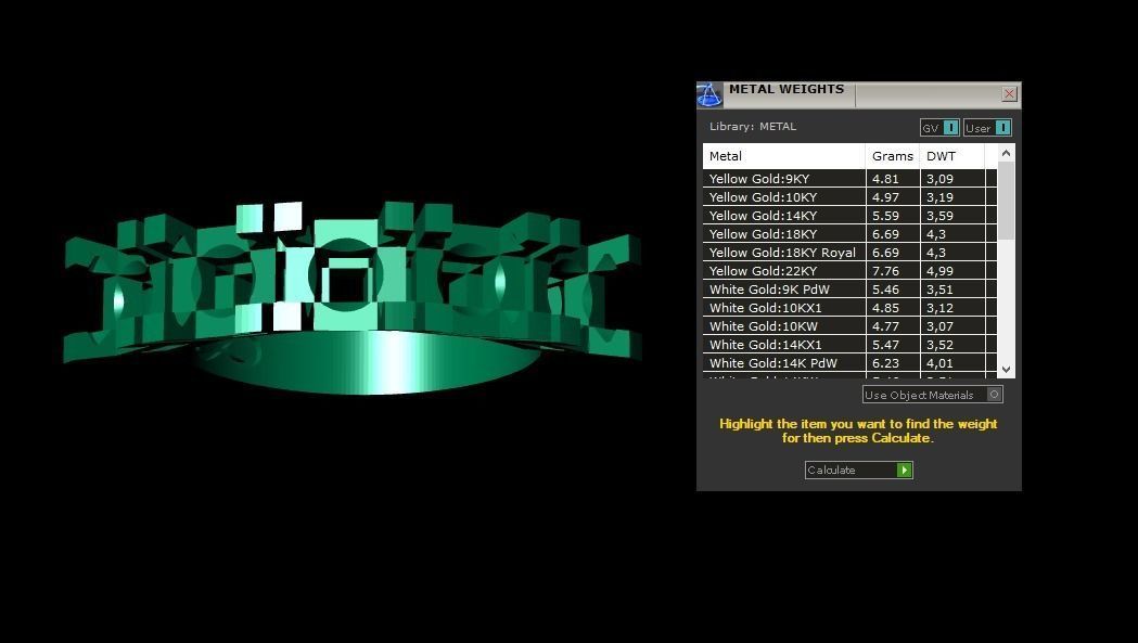Rings 3D gold diamond ring with five stones 3D print model_5