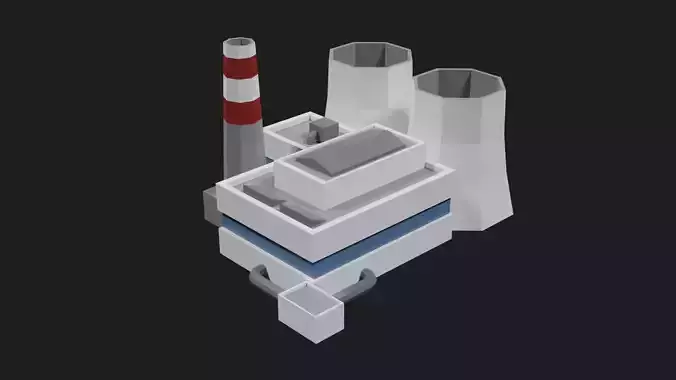 Lowpoly Factory power plant