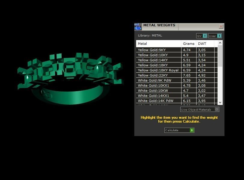 Rings 3D gold diamond ring with five stones 3D print model_5