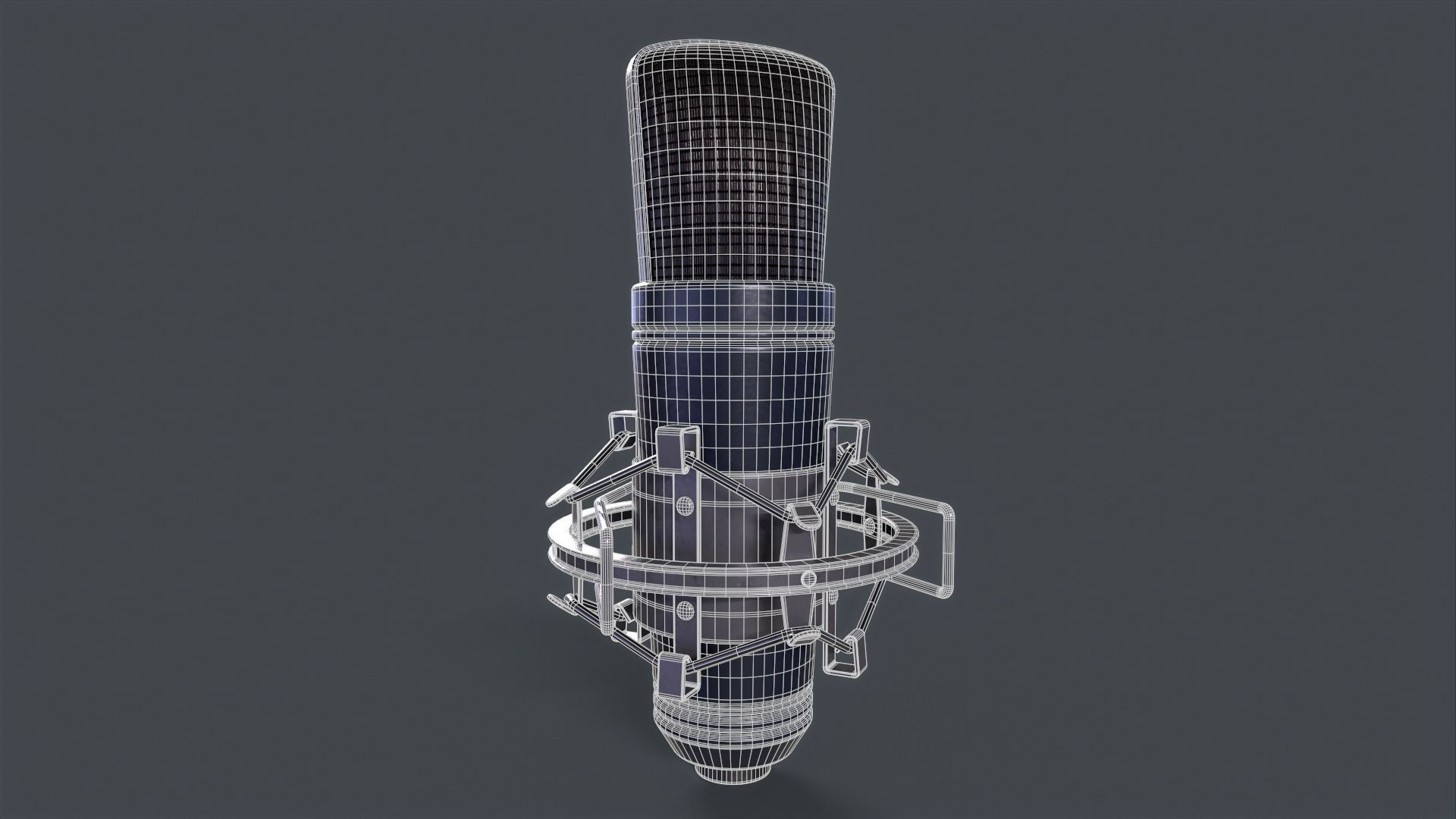 Studio Microphone Low-poly 3D model_15