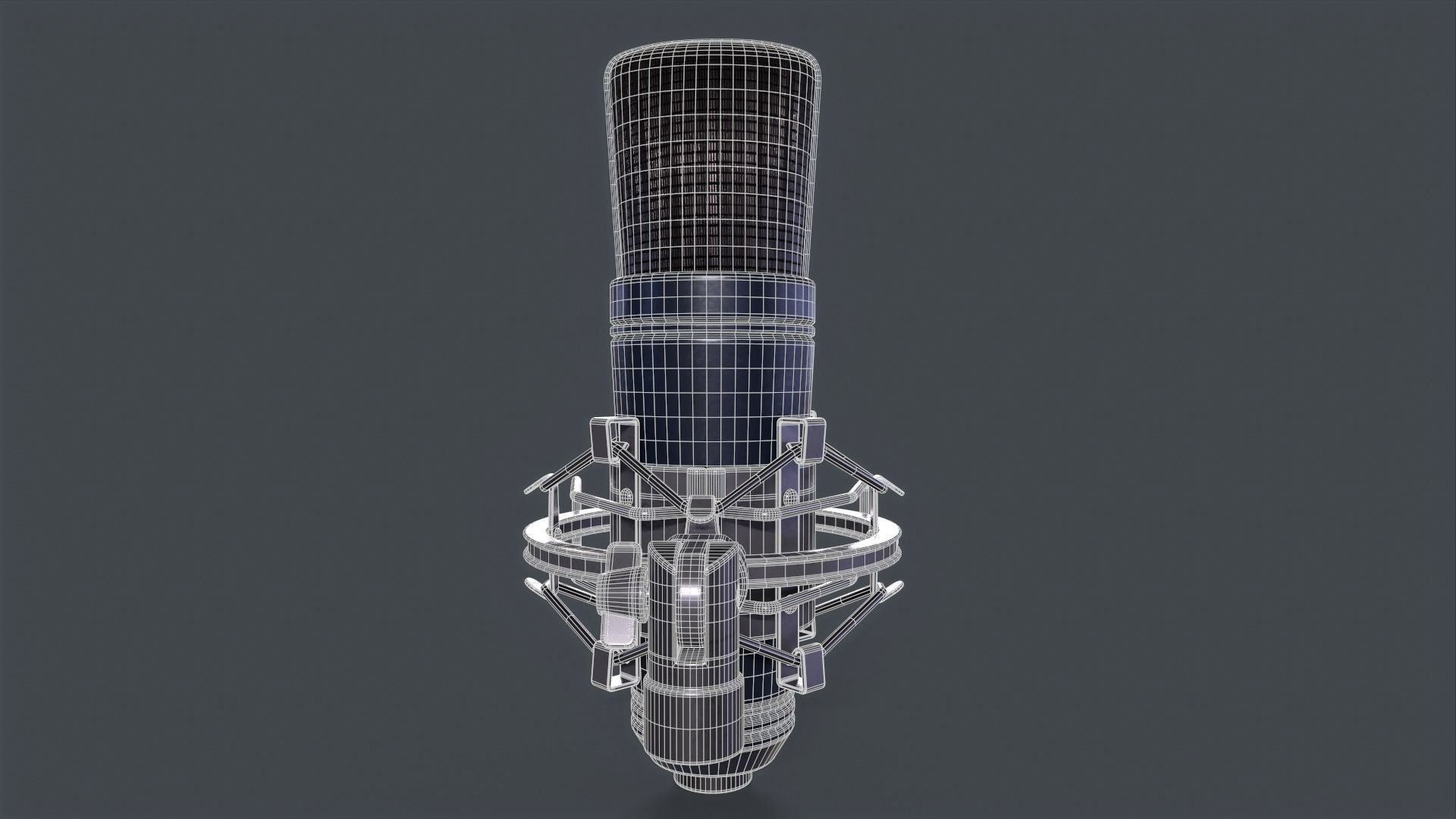 Studio Microphone Low-poly 3D model_12