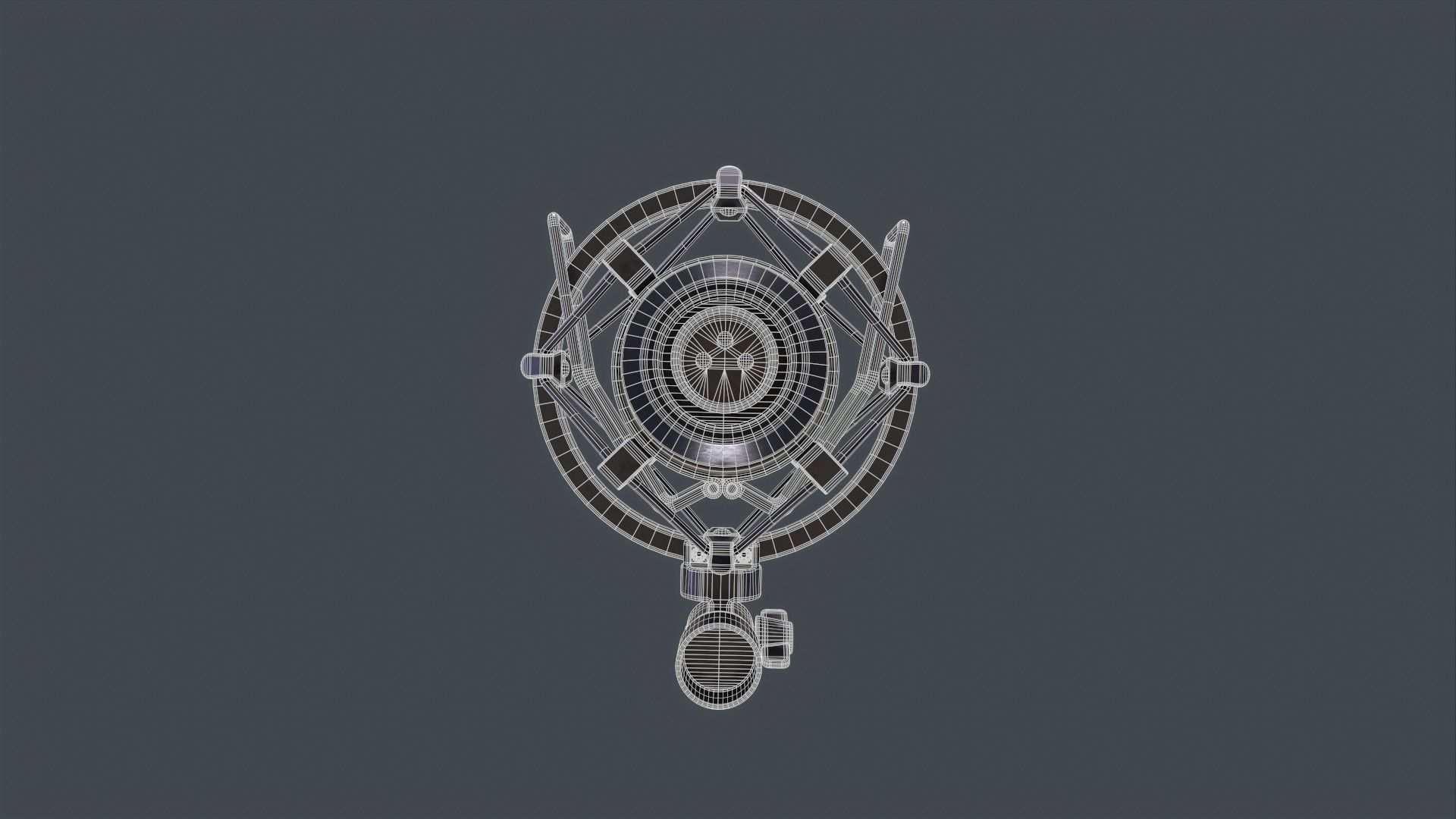 Studio Microphone Low-poly 3D model_16