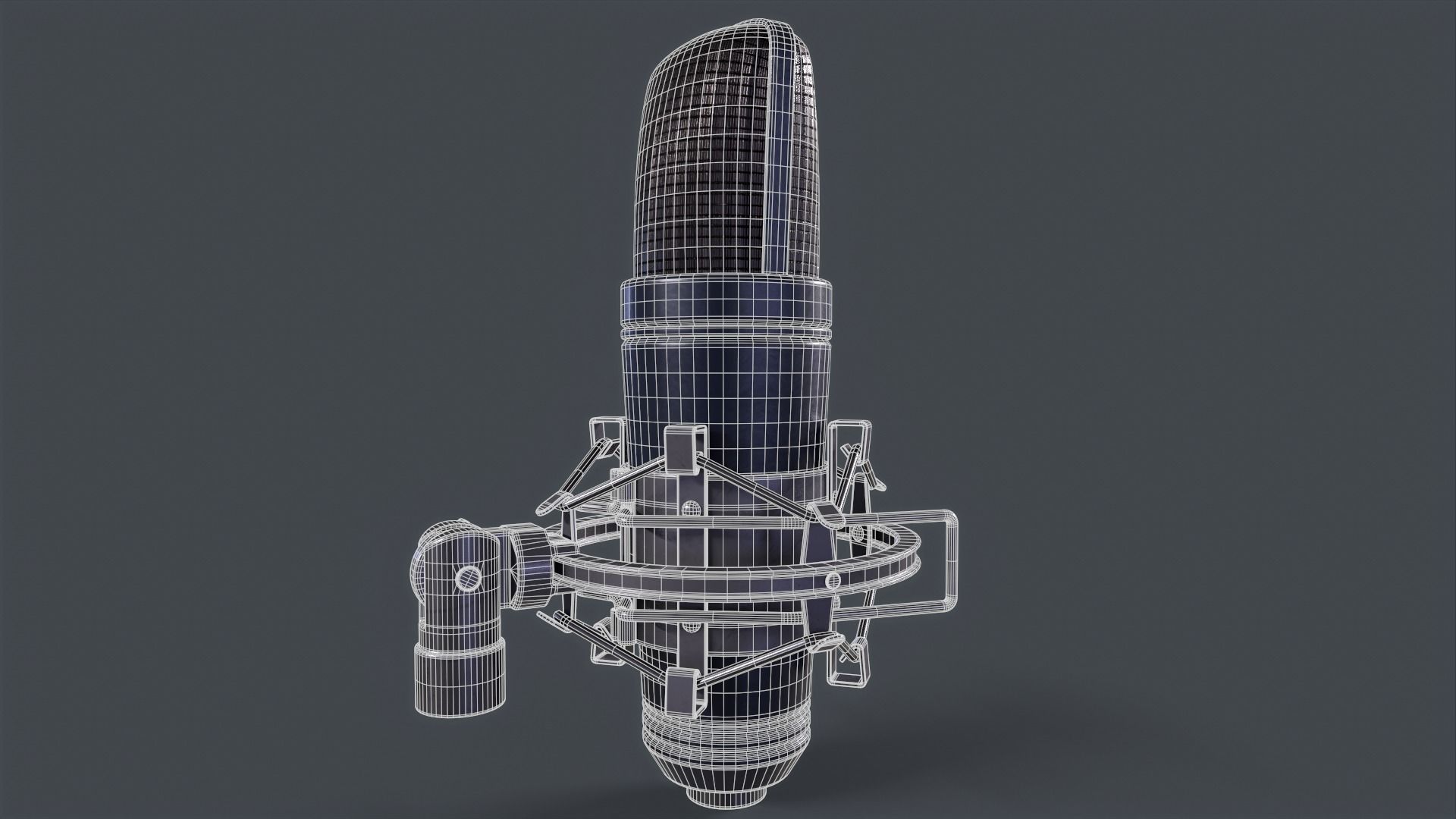 Studio Microphone Low-poly 3D model_13
