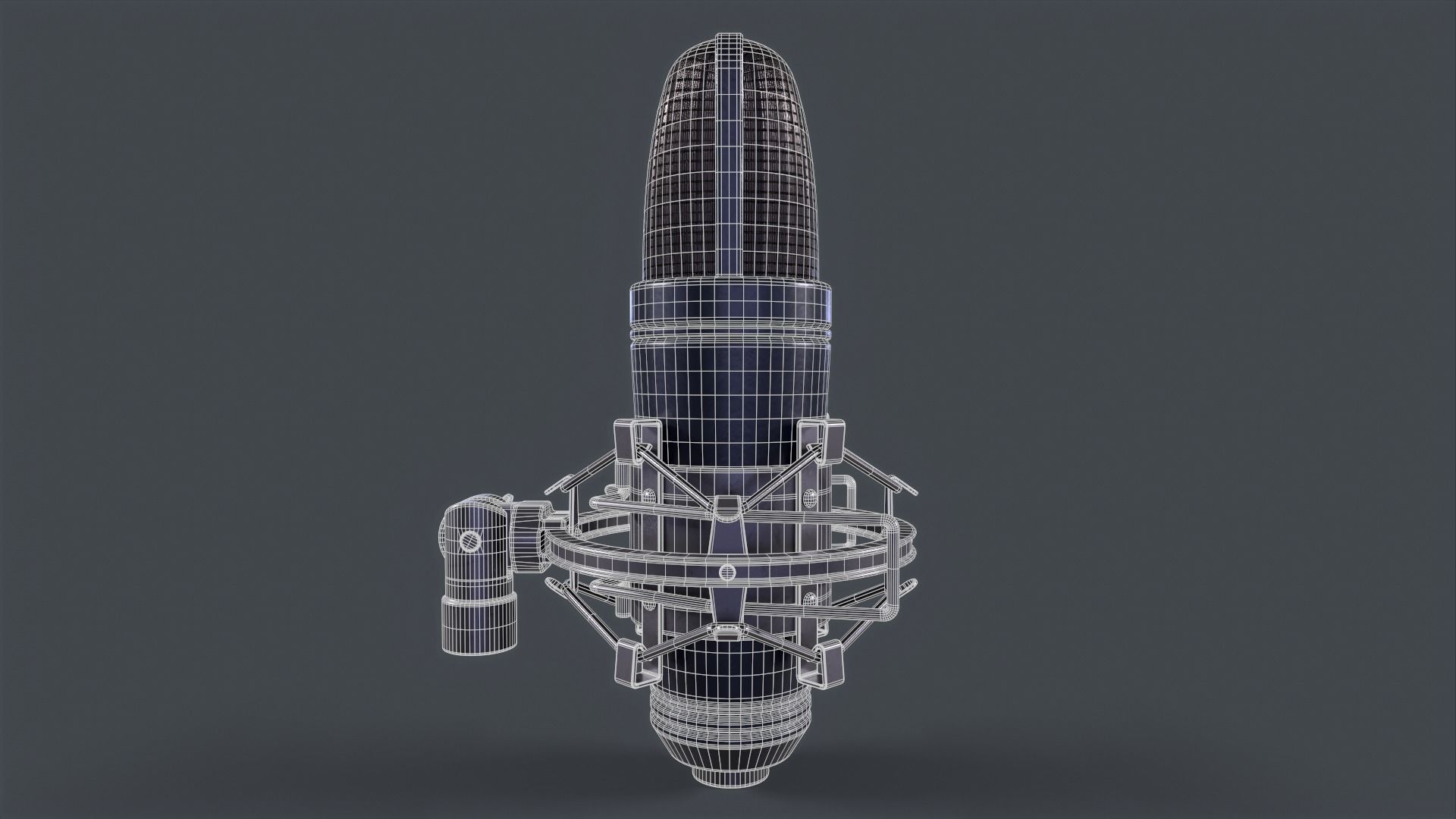 Studio Microphone Low-poly 3D model_14