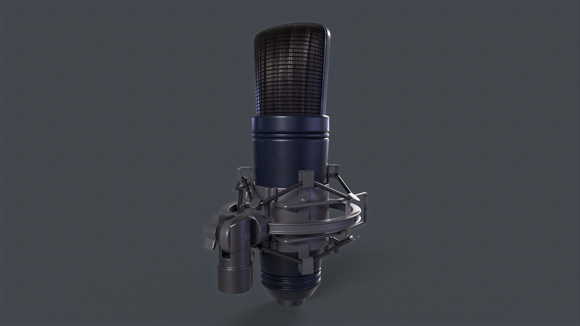 Studio Microphone Low-poly 3D model_5