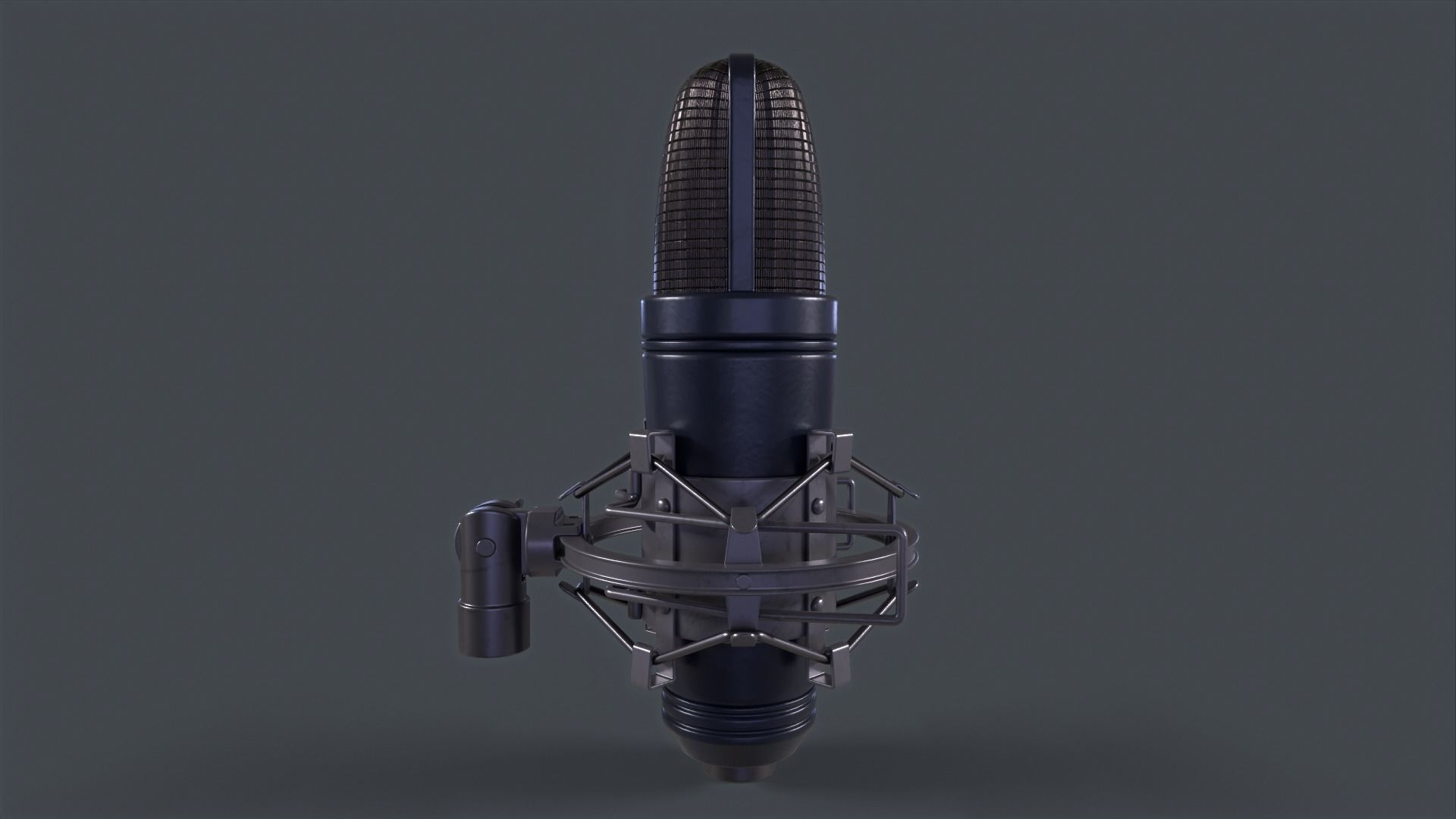 Studio Microphone Low-poly 3D model_4