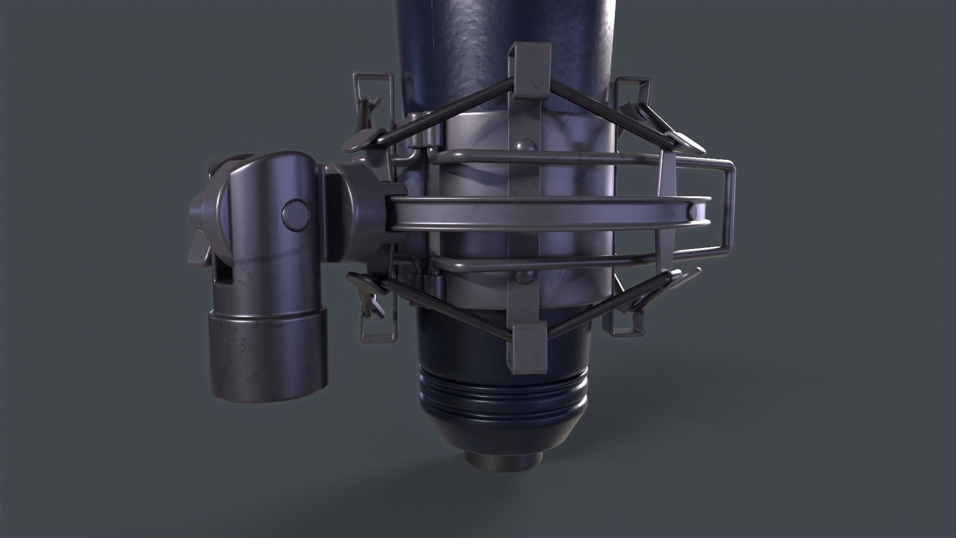 Studio Microphone Low-poly 3D model_10