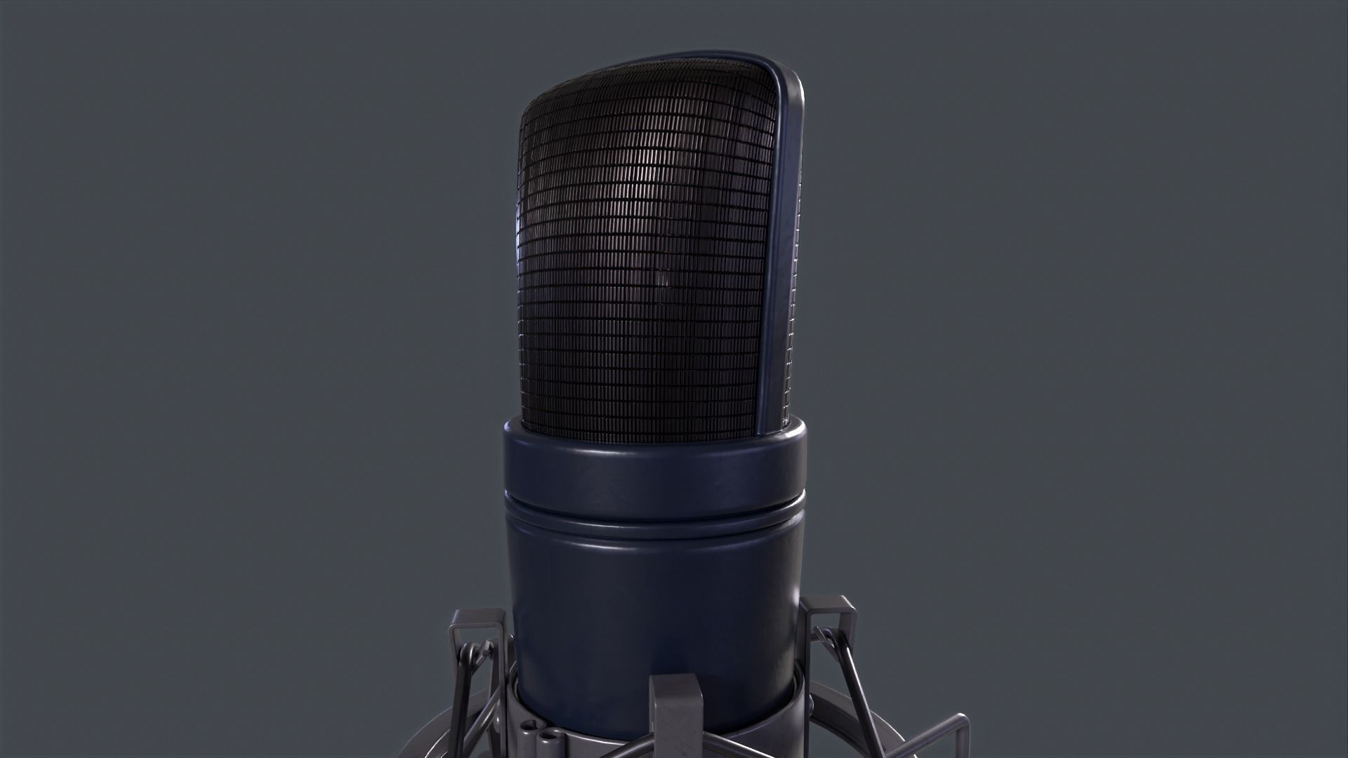 Studio Microphone Low-poly 3D model_11