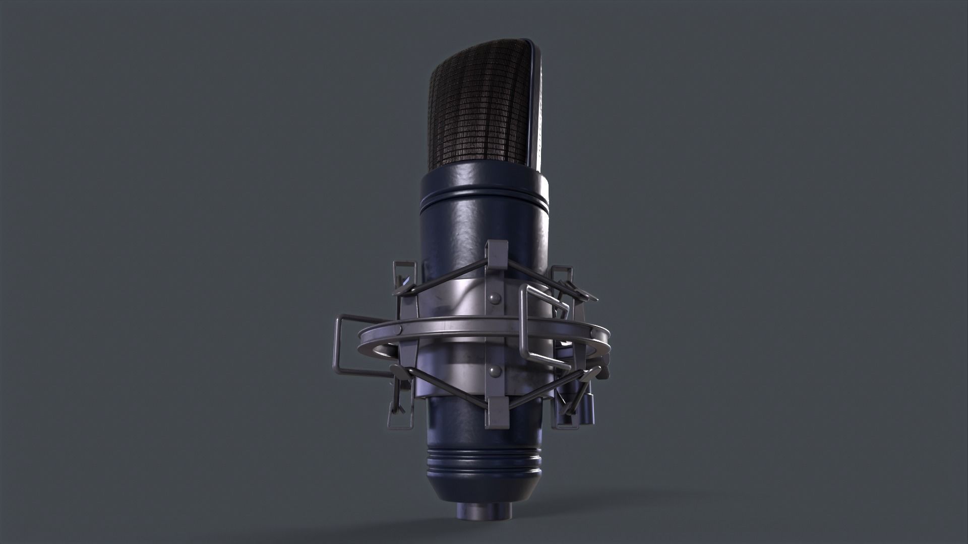 Studio Microphone Low-poly 3D model_9