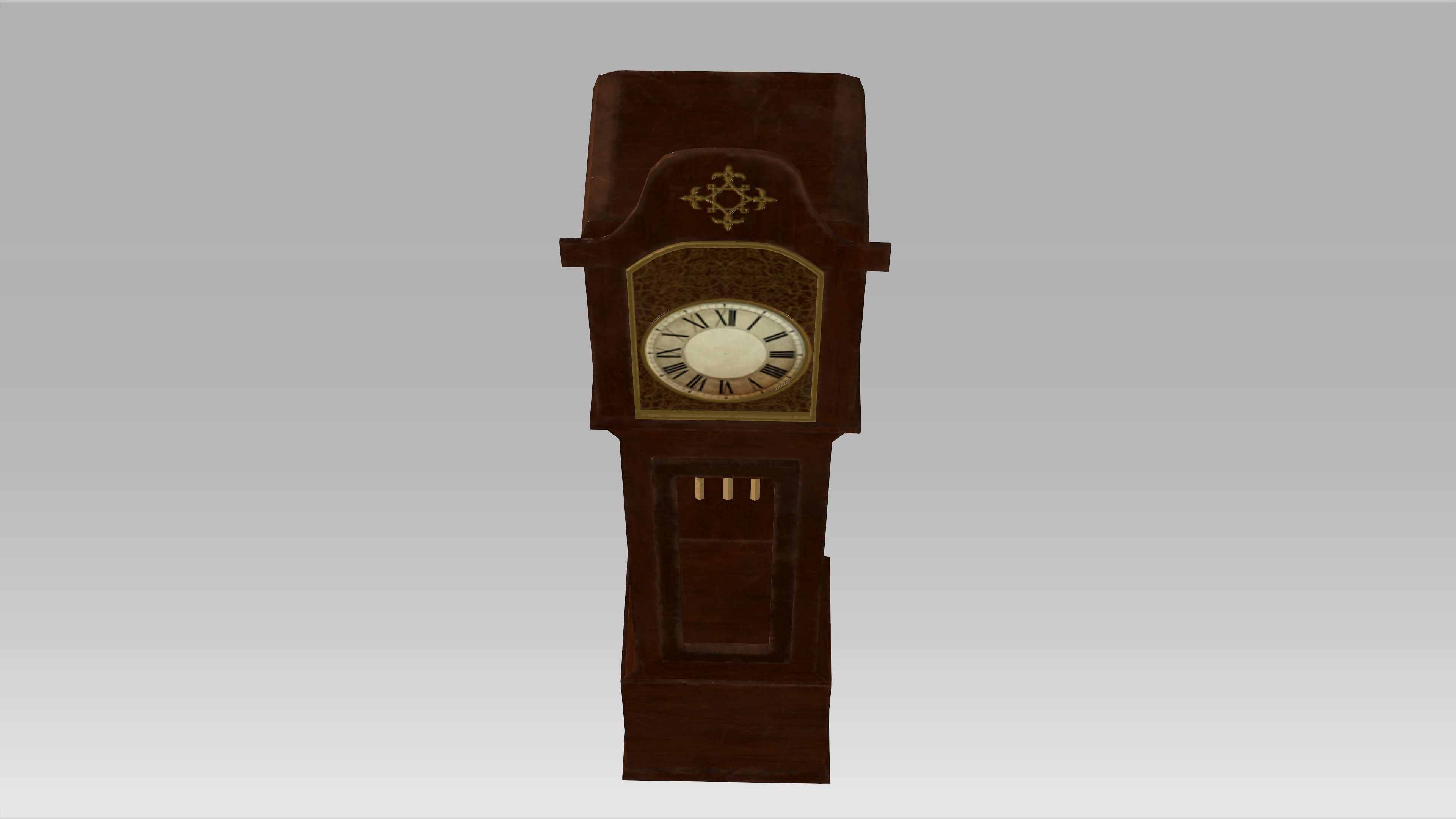 Old Clock Low-poly 3D model_11
